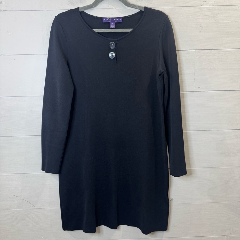 Ralph Lauren Collection Long-Sleeve Shift Dress Minimalist Made In Italy Medium